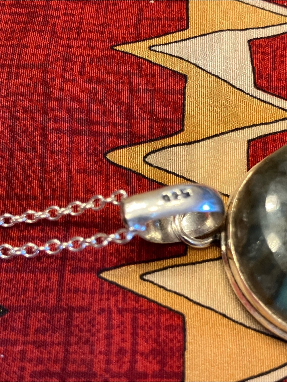 LABRADORITE PENDANT And BRACELET BOTH PIECES ARE STERLING SILVER STAMPED - Picture 9 of 15